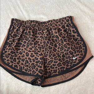 Nike Cheetah Print Shorts with Curved Hem